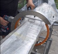 Ручной орбитальный упаковщик с электроприводом | Портативная машина для стретч-пленки для труб, пиломатериалов и длинномерных изделий HROW-450 - Машина для намотки ленты