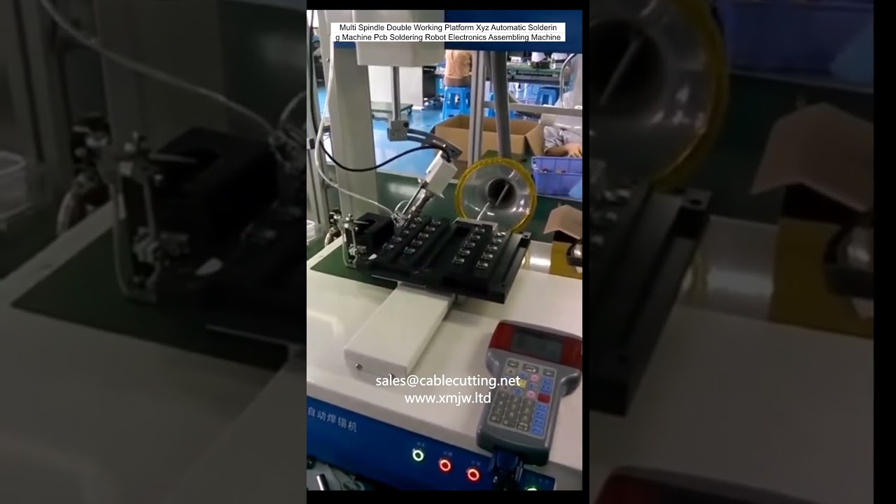 Многошпиндельный автоматический паяльный робот XYZ с двойной рабочей платформой для печатных плат