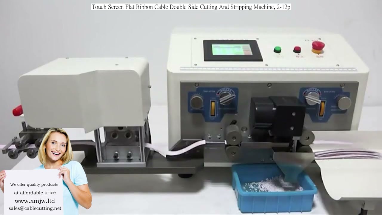 Touch Screen Flat Ribbon Cable Double Side Cutting And Stripping Machine, 2-12P